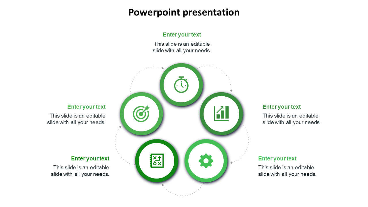 Free - Imaginative PowerPoint Presentation with Five Nodes Slides